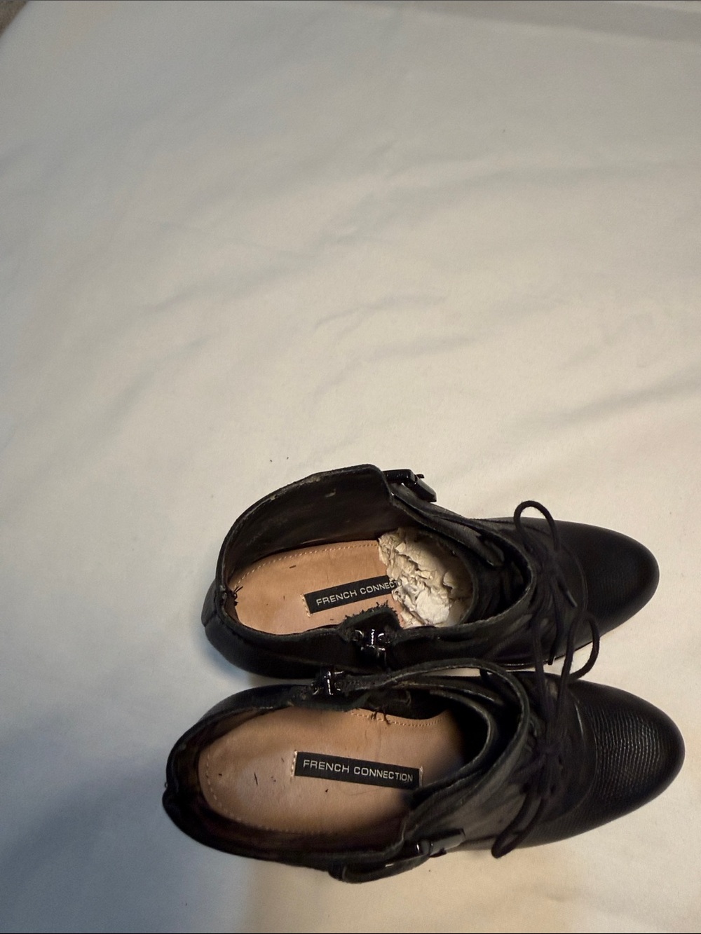 French Connection Black Women's Lace-Up Ankle Boots